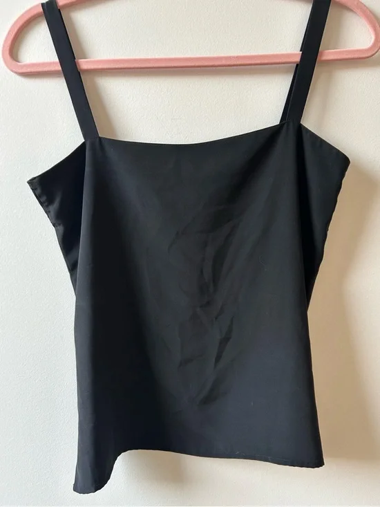 Black Silk Embroidered Camisole Tank Top - Picture 4 of 7